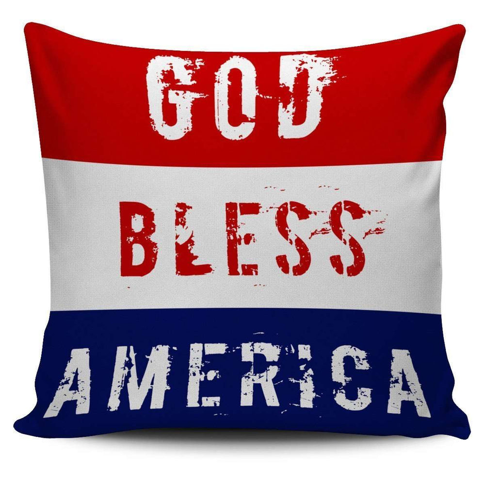 Designs by MyUtopia Shout Out:4th of July Pillow Covers Pillowcases,God Bless America / Red/Blue/White,Pillowcases