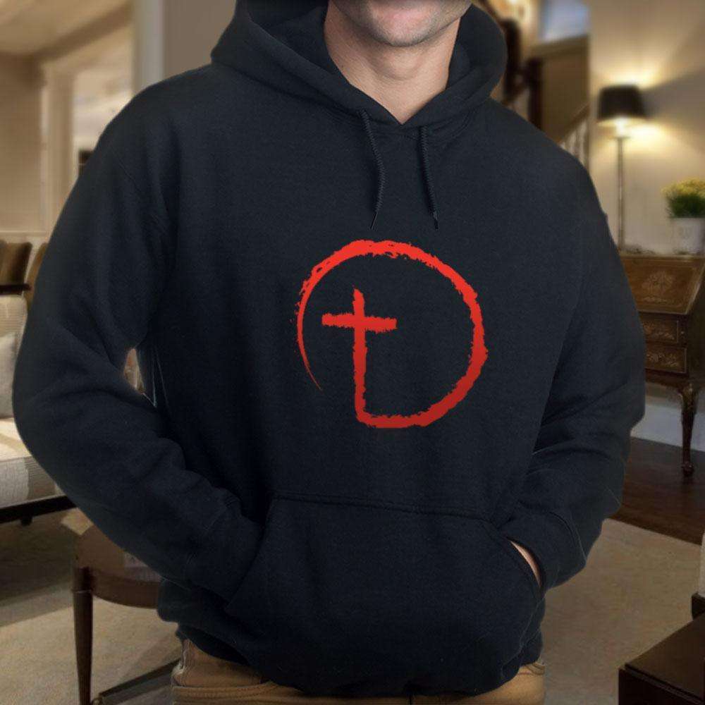 Designs by MyUtopia Shout Out:Abstract Cross Circle Core Fleece Pullover Hoodie
