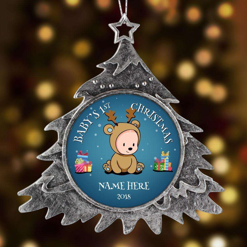 Designs by MyUtopia Shout Out:Baby Boy's First Christmas Personalized Keepsake Ornament