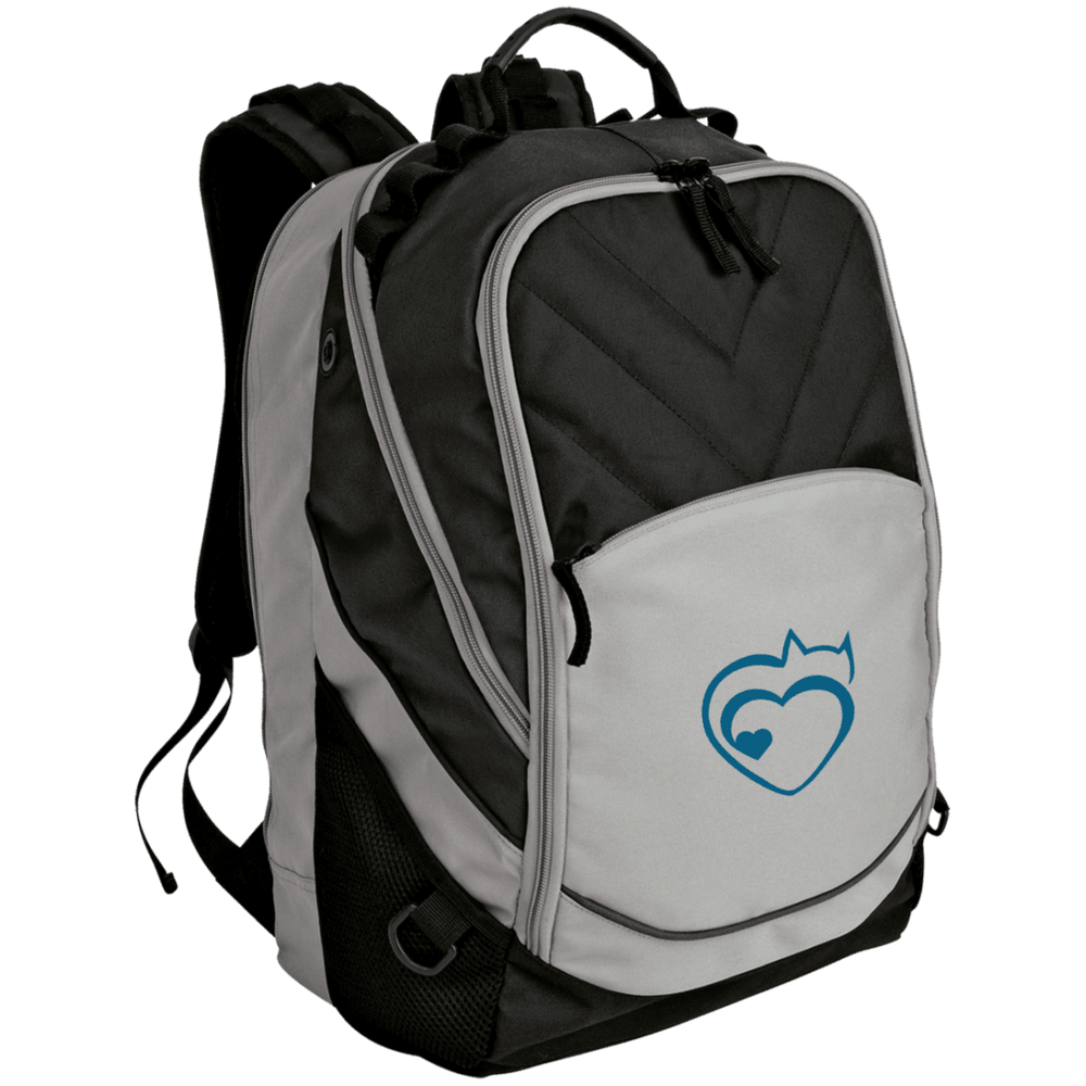 Designs by MyUtopia Shout Out:Cat Heart Embroidered Laptop Computer Backpack,Gray/Black / One Size,Backpacks
