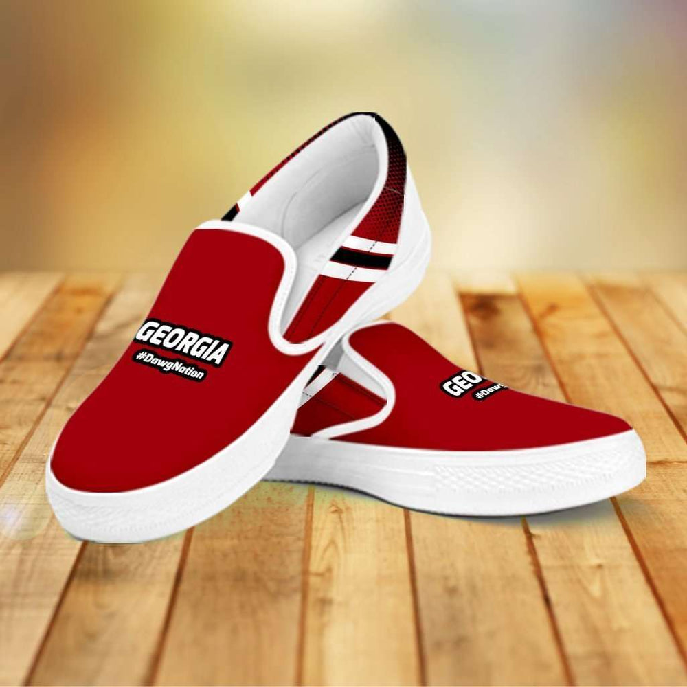 Designs by MyUtopia Shout Out:#DawgNation Georgia Slip-on Shoes