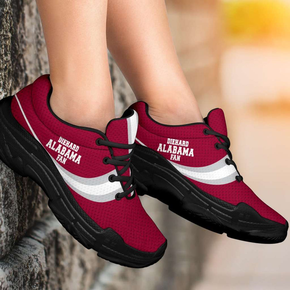 Designs by MyUtopia Shout Out:Diehard Alabama Fan Custom Chunky Athletic Shoes