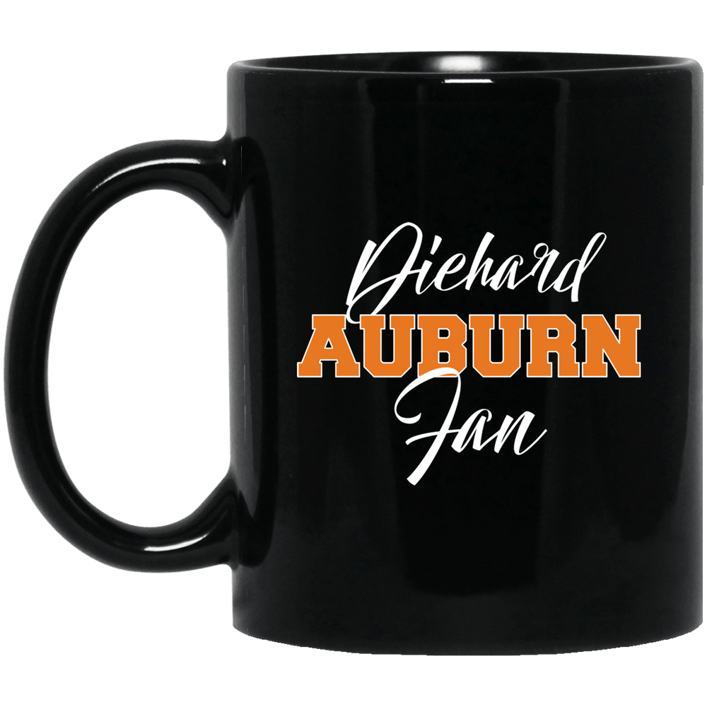 Designs by MyUtopia Shout Out:Diehard Auburn Fan Ceramic Coffee Mug - Black,11 oz / Black,Ceramic Coffee Mug