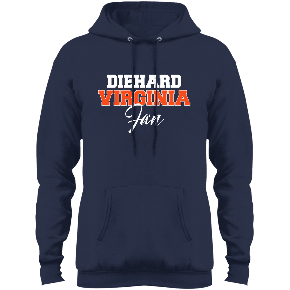 Designs by MyUtopia Shout Out:Diehard Virginia Fan Port & Co. Core Fleece Pullover Hoodie,Navy / S,Sweatshirts