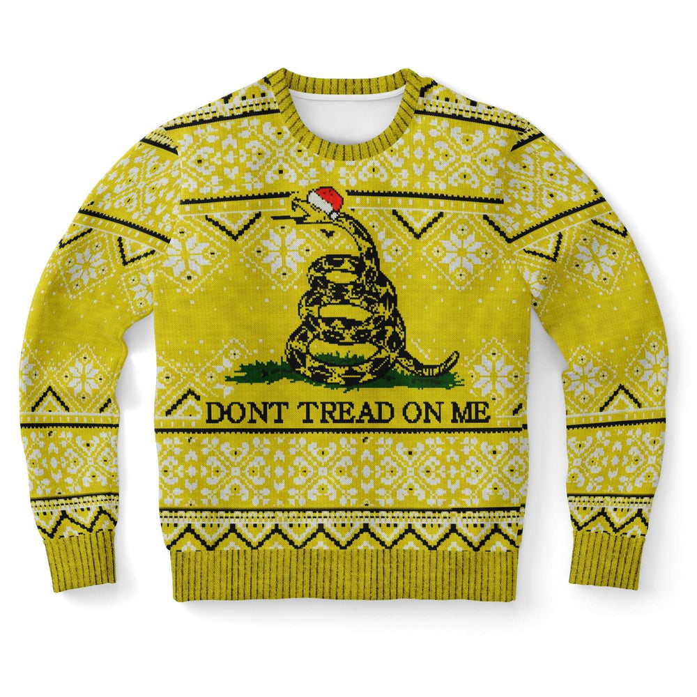 Designs by MyUtopia Shout Out:Don't Tread on Me Ugly Christmas Style 3D Printed Sweatshirt,XS,Fashion Sweatshirt - AOP