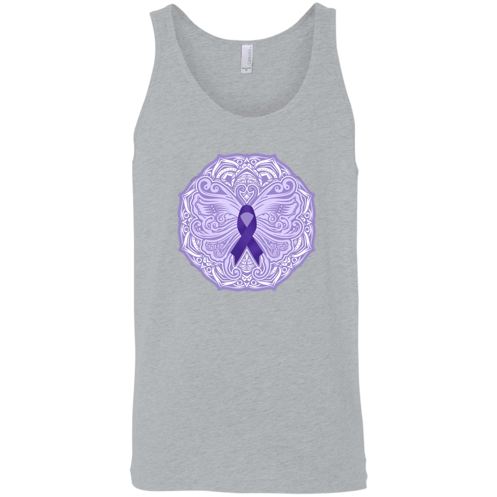Designs by MyUtopia Shout Out:Epilepsy Awareness Butterfly Ultra Cotton Unisex Tank Top,Athletic Heather / X-Small,Tank Tops