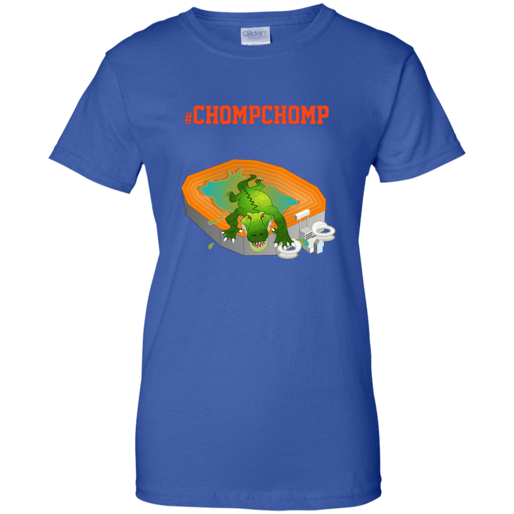 Designs by MyUtopia Shout Out:Gators Fan #ChompChomp Ladies' Unisex 100% Cotton T-Shirt,Royal / X-Small,Ladies T-Shirts