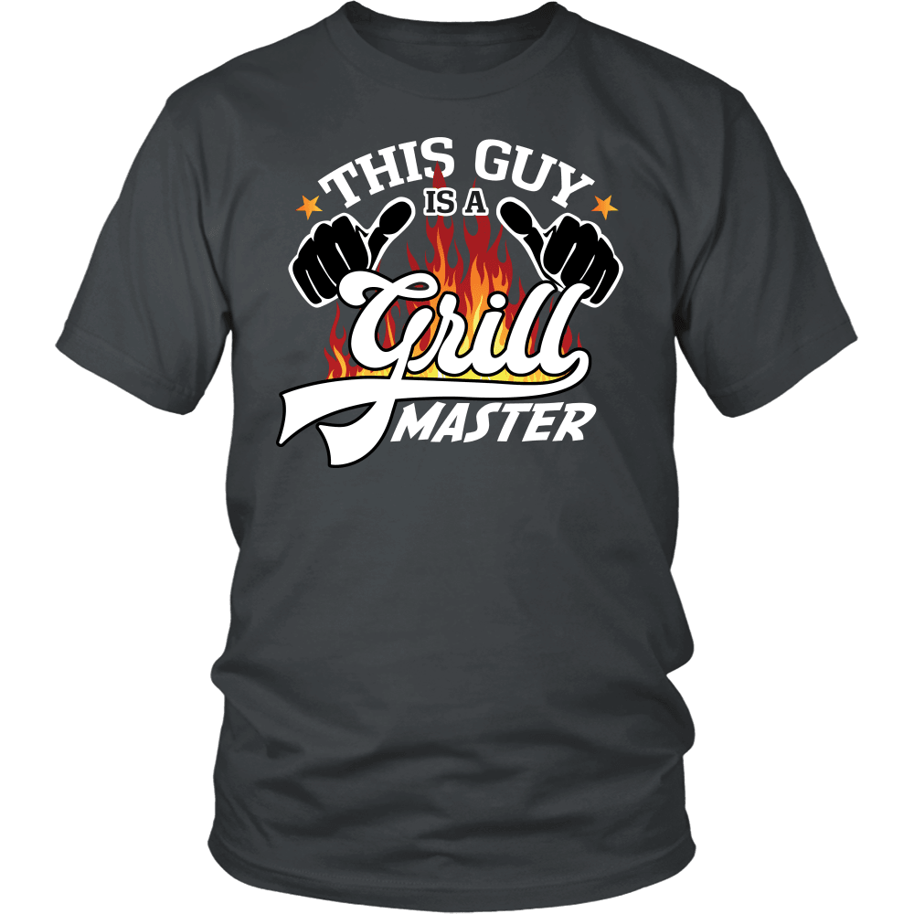 Designs by MyUtopia Shout Out:Grill Master - Mens T-Shirt,District Unisex Shirt / Charcoal / S,Adult Unisex T-Shirt