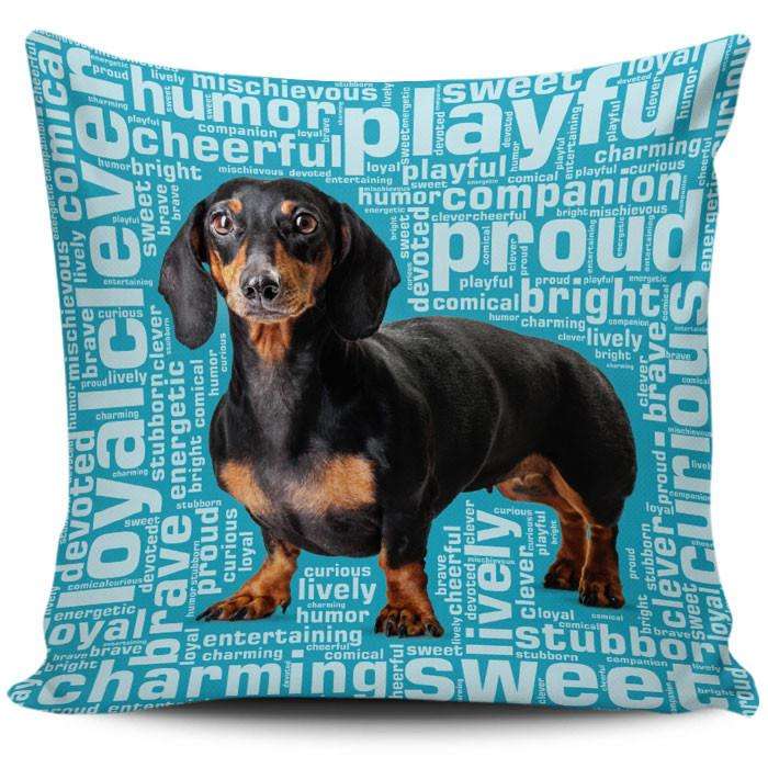 Designs by MyUtopia Shout Out:Humorous Dachshund Pillowcases,Blue,Pillowcases