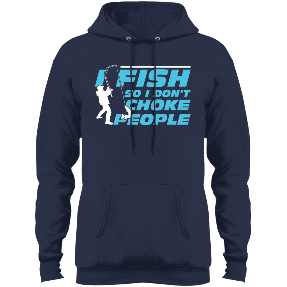 Designs by MyUtopia Shout Out:I Fish so I don't Choke People Core Fleece Unisex Pullover Hoodie,Navy / S,Pullover Hoodie