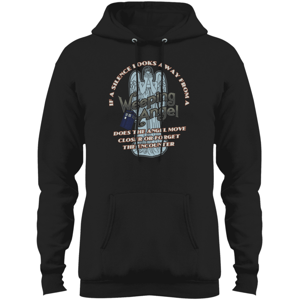 Designs by MyUtopia Shout Out:If a Silence Looks away from a Weeping Angel... Core Fleece Pullover Hoodie - Black,S / Jet Black,Sweatshirts