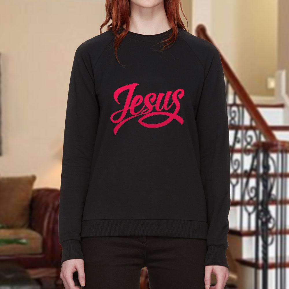 Designs by MyUtopia Shout Out:Jesus Fish Adult Crewneck Sweat Shirt