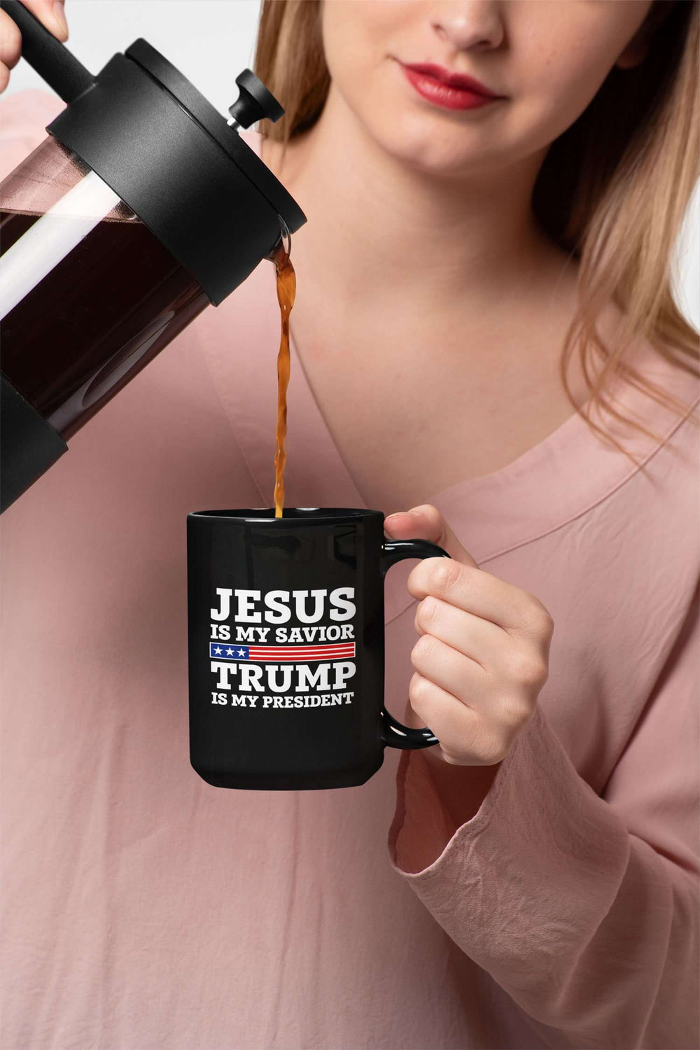 Designs by MyUtopia Shout Out:Jesus Is My Savior Trump Is My President Ceramic Coffee Mug