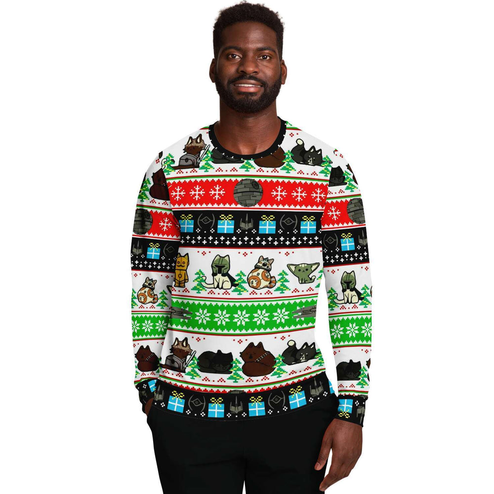 Designs by MyUtopia Shout Out:Kitten Wars Ugly Christmas Style Fashion Premium Sweatshirt