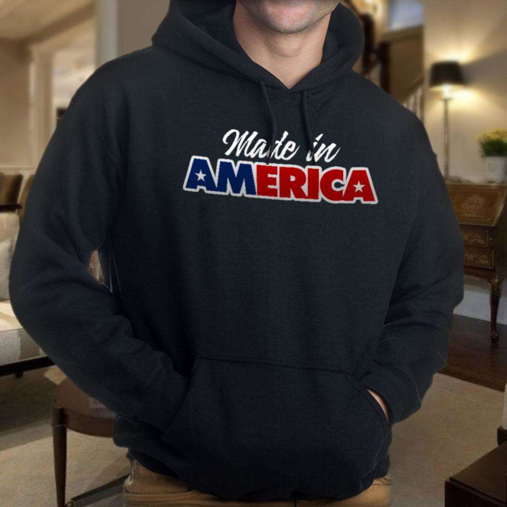 Designs by MyUtopia Shout Out:Made In America Core Fleece Pullover Hoodie