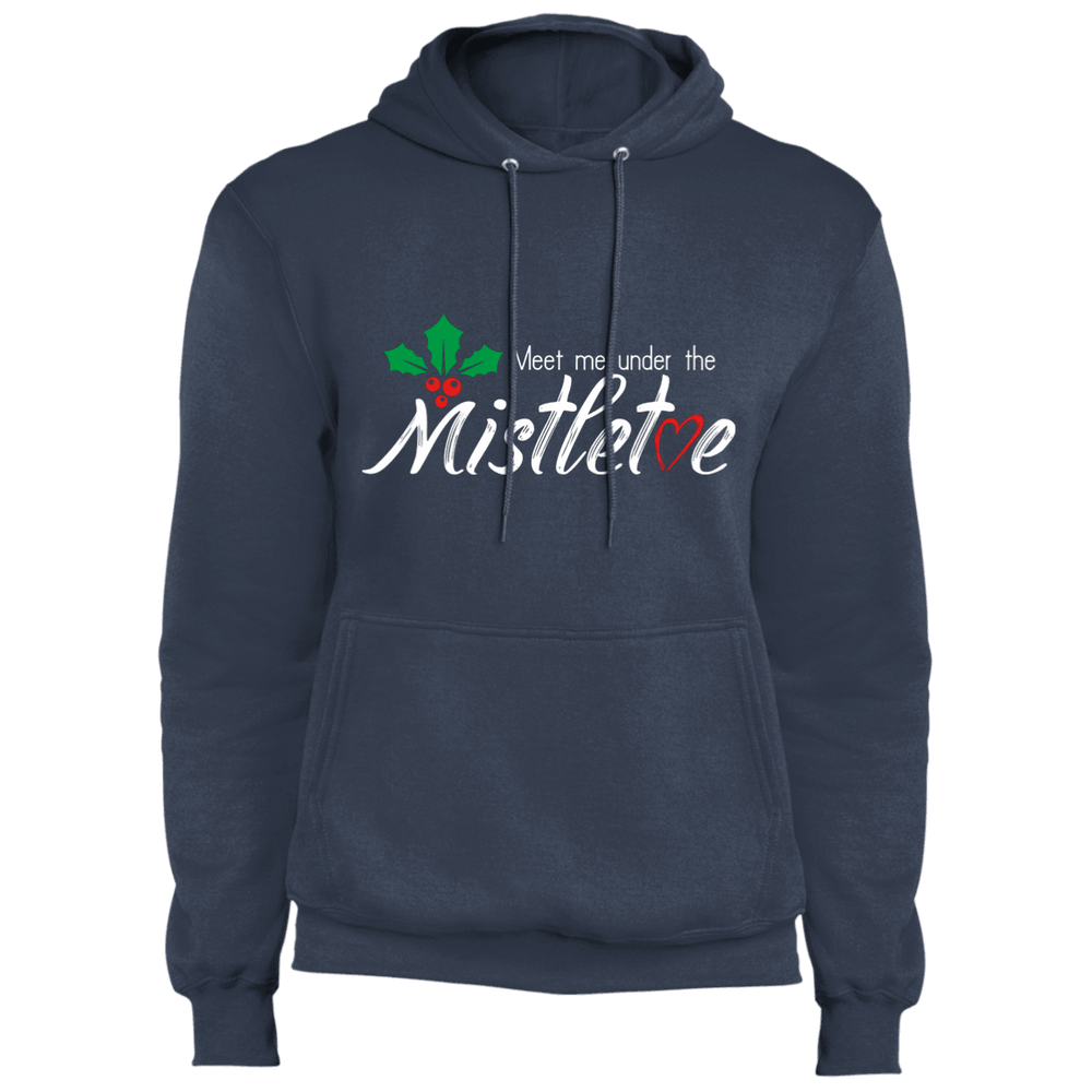 Designs by MyUtopia Shout Out:Meet Me Under the Mistletoe - Core Fleece Unisex Pullover Hoodie,Navy / S,Sweatshirts