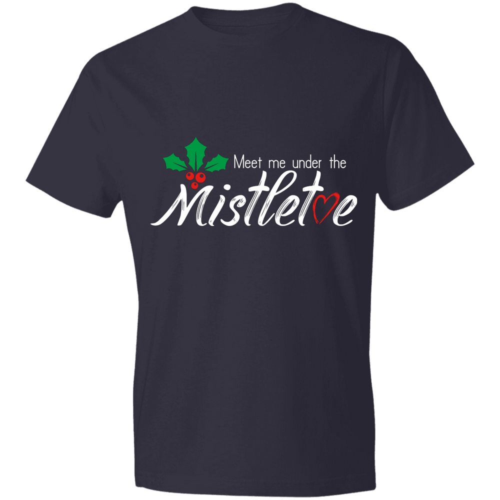 Designs by MyUtopia Shout Out:Meet Me Under the Mistletoe - Lightweight T-Shirt 4.5 oz,Navy / S,Adult Unisex T-Shirt