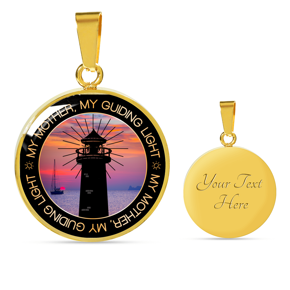 Designs by MyUtopia Shout Out:My Mother - My Guiding Light Liquid Glass Personalized Engravable Keepsake Necklace,Gold / Yes,Necklace