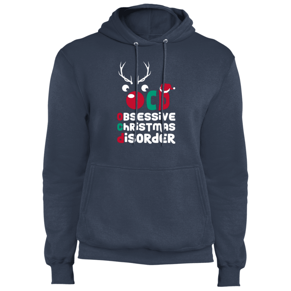 Designs by MyUtopia Shout Out:OCD - Obsessive Christmas Disorder - Core Fleece Unisex Pullover Hoodie,Navy / S,Sweatshirts