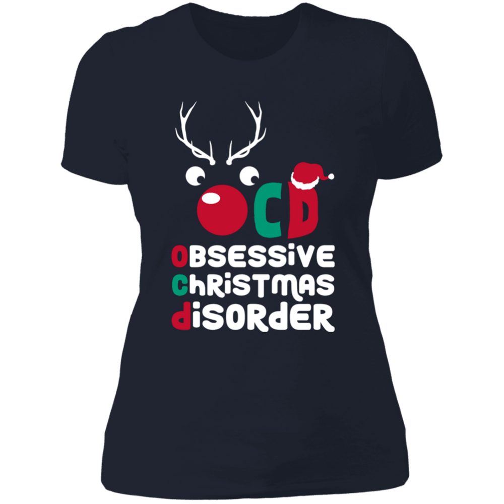 Designs by MyUtopia Shout Out:OCD - Obsessive Christmas Disorder - Ultra Cotton Ladies' T-Shirt,Midnight Navy / X-Small,Ladies T-Shirts