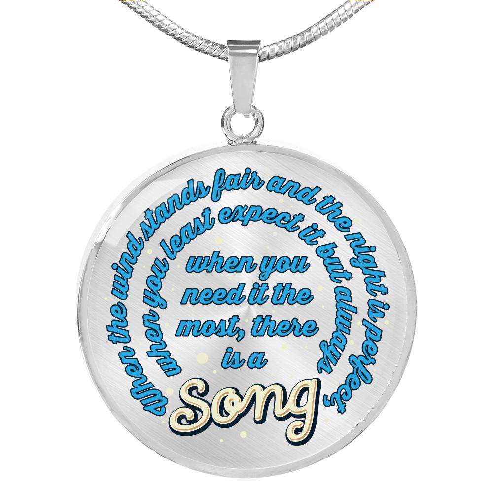 Designs by MyUtopia Shout Out:When you Need it the Most There Is A Song Engravable Keepsake Round Pendant Necklace,Silver / No,Necklace