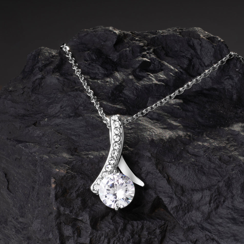 Alluring Beauty Crystal Necklace with Message Gift Card