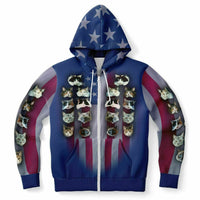 Load image into Gallery viewer, Patriotic cats Fashion Zip-Up Hoodie Summer Jacket
