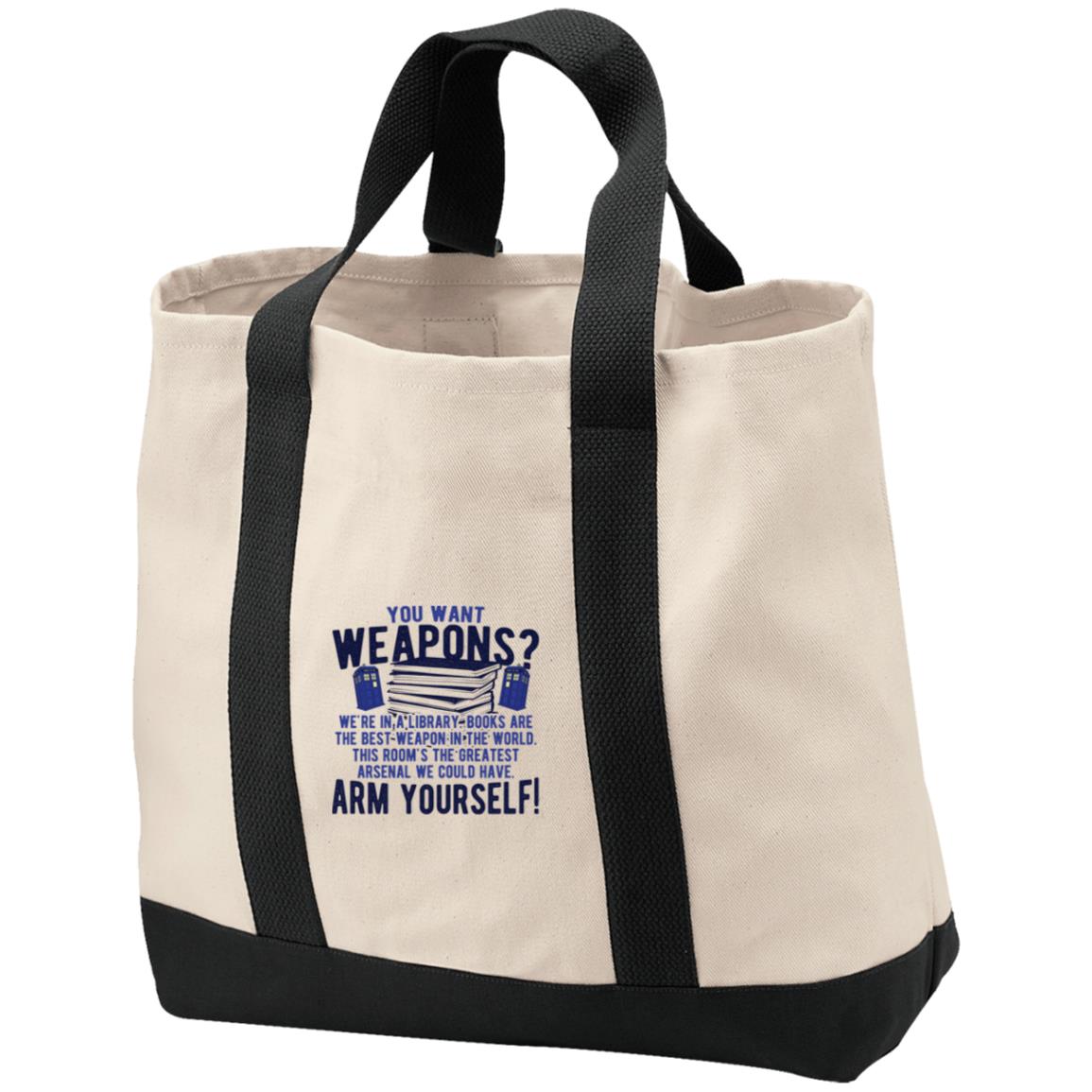 Doctor Who TARDIS Books Are The Best Weapon Canvas Totebag Gym / Beach / Pool Gear Bag
