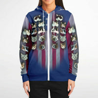 Load image into Gallery viewer, Patriotic cats Fashion Zip-Up Hoodie Summer Jacket
