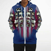 Load image into Gallery viewer, Patriotic cats Fashion Zip-Up Hoodie Summer Jacket

