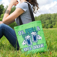 Load image into Gallery viewer, Designs by MyUtopia Shout Out:0% Irish 100% Drunk Fabric Totebag Reusable Shopping Totes
