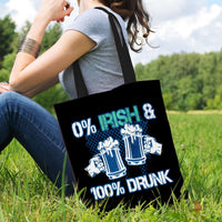 Load image into Gallery viewer, Designs by MyUtopia Shout Out:0% Irish 100% Drunk Fabric Totebag Reusable Shopping Totes
