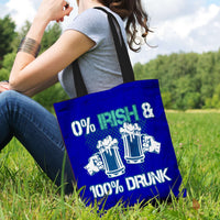 Load image into Gallery viewer, Designs by MyUtopia Shout Out:0% Irish 100% Drunk Fabric Totebag Reusable Shopping Totes
