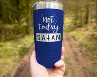 Load image into Gallery viewer, Not Today Satan Engraved Insulated Tumblers
