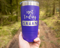 Load image into Gallery viewer, Not Today Satan Engraved Insulated Tumblers
