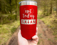 Load image into Gallery viewer, Not Today Satan Engraved 20oz Insulated Travel Tumbler
