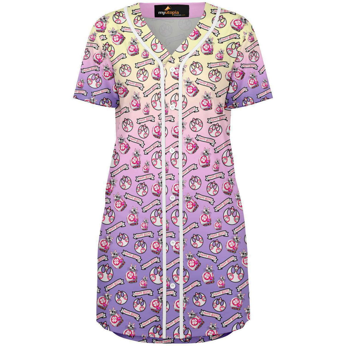 Colorful Droid Catercorns Baseball Jersey Dress