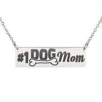 Load image into Gallery viewer, Designs by MyUtopia Shout Out:#1 Dog Mom Engraved Personalized Bar Necklace
