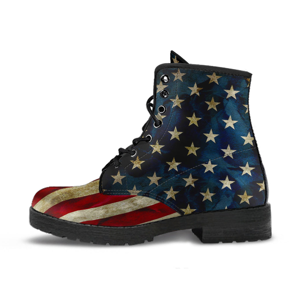 4th of July Old Glory Stars and Stripes Vegan Leather Boots