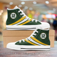 Load image into Gallery viewer, Designs by MyUtopia Shout Out:#12 Green Bay Fan Canvas High Top Shoes
