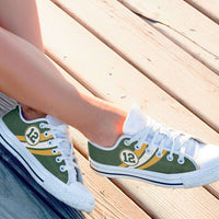 Load image into Gallery viewer, Designs by MyUtopia Shout Out:#12 Green Bay Fan Canvas Lowtop Shoes,Women&#39;s / Women&#39;s US6 (EU36) / Green,Lowtop Shoes
