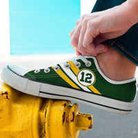 Load image into Gallery viewer, Designs by MyUtopia Shout Out:#12 Green Bay Fan Canvas Lowtop Shoes,Men&#39;s / Men&#39;s US8 (EU40) / Green,Lowtop Shoes
