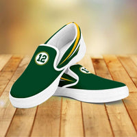 Load image into Gallery viewer, Designs by MyUtopia Shout Out:#12 Green Bay Fan Canvas Slip-on Shoes,Women&#39;s / Women&#39;s US6 (EU36) / Green,Slip on sneakers
