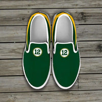 Load image into Gallery viewer, Designs by MyUtopia Shout Out:#12 Green Bay Fan Canvas Slip-on Shoes
