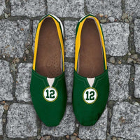 Load image into Gallery viewer, Designs by MyUtopia Shout Out:#12 Green Bay Fan Casual Canvas Slip on Shoes Women&#39;s Flats
