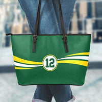 Load image into Gallery viewer, Designs by MyUtopia Shout Out:#12 Green Bay Fan Faux Leather Totebag Purse,Large (11 T x 17 x 6) inches / Green,tote bag purse
