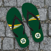 Load image into Gallery viewer, Designs by MyUtopia Shout Out:#12 Green Bay Fan Flip-Flops
