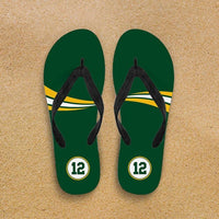 Load image into Gallery viewer, Designs by MyUtopia Shout Out:#12 Green Bay Fan Flip-Flops
