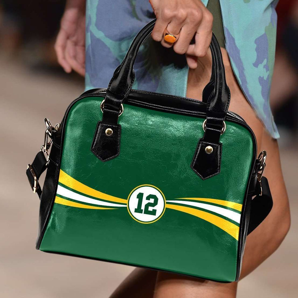 Designs by MyUtopia Shout Out:#12 Green Bay Faux Leather Handbag with Shoulder Strap
