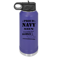 Load image into Gallery viewer, Proud Navy Son Laser Engraved Personalized 32 oz Polar Camel Water Bottle
